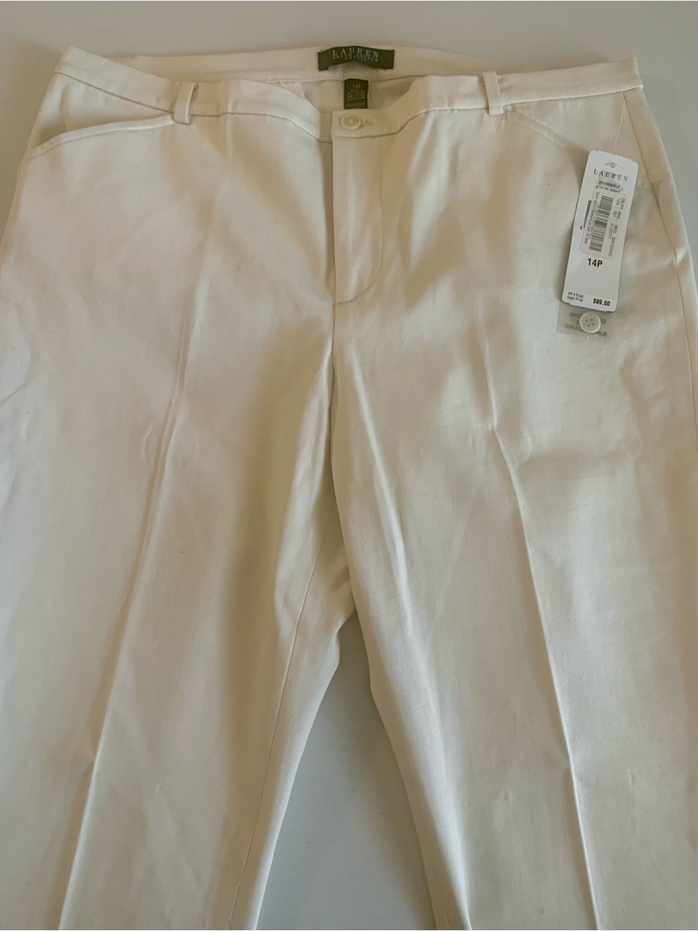 Lauren Ralph Lauren Cream Straight-Leg Chinos 94% Cotton
